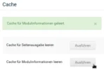 Cache für Modulinformationen geleert.