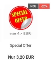 Special Offer: statt 4,- EUR nur 3,20 EUR = -20%