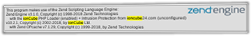 phpinfo()-Ausgabe mit ionCube markiert