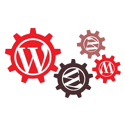 WordPress-"W" in Zahnrädern