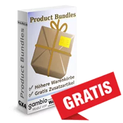 Label "Gratis" vor der Product Bundles Softwarebox