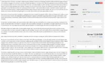 Lorem ipsum Text als Artikelbeschreibung, rechts die fixierte Preisbox
