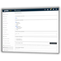 Screenshot Gambio Admin-Menü Ausschlussliste mit unleserlichen Formulareingabefeldern