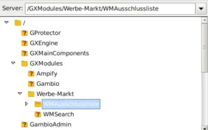 Verzeichnis /GXModules/Werbe-Markt/WMAusschlussliste in FileZilla