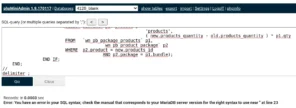 SQL-Befehl und Fehlermeldung Error: You have an error in your SQL syntax; check the manual that corresponds to your MariaDB server version for the right syntax to use near '' at line 23