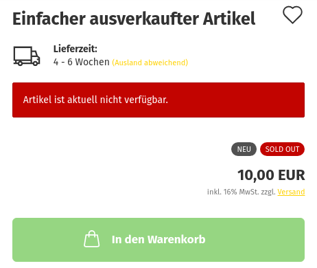 Gambio Produktverfügbarkeit: Benachrichtigung, wenn lieferbar