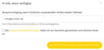 Modal mit Kontrollkästchen vor Text Die Datenschutzbestimmungen habe ich zur Kenntnis genommen und stimme ihnen zu.