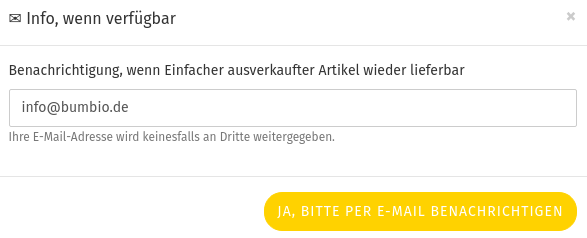 Modal ohne Datenschutzhinweise