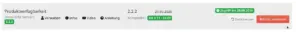 Zeile „Produktverfügbarkeit“ in der Modulverwaltung mit Verwalten-Link sowie den Buttons Zurücksetzen und Modul entfernen