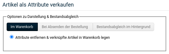 Im Warenkorb: Attribute entfernen & verknüpfte Artikel in Warenkorb legen