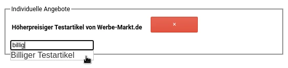 Individuelle Angebote Höherpreisiger Testartikel von Werbe-Markt.de