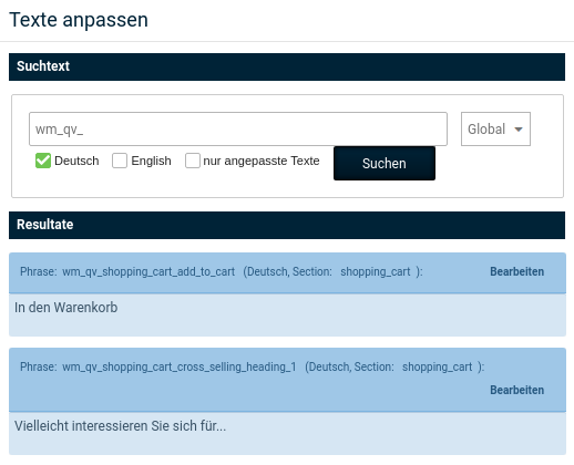 Texte anpassen, Suchtext: wm_qv, Textphrasen mit bearbeiten-Link