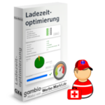 Medizinischer Helfer vor der Ladezeitoptimierung Software-Box