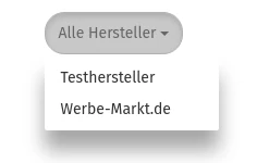 Auswahlfeld Alle Hersteller, Testhersteller, Werbe-Markt.de