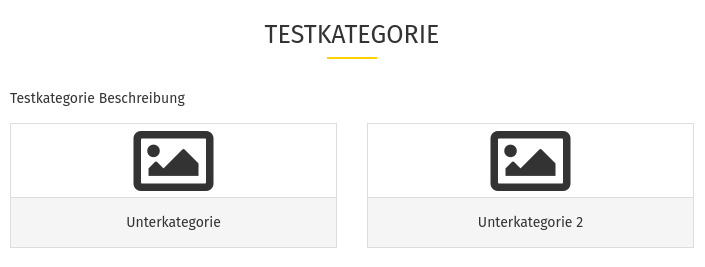 Testkategorie mit 2 Unterkategorien