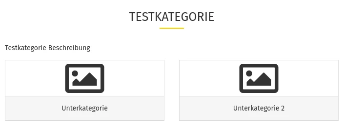 Testkategorie mit 2 Unterkategorien