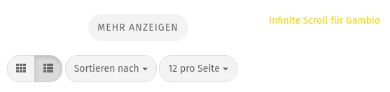 Mehr anzeigen, Infinite Scroll für Gambio