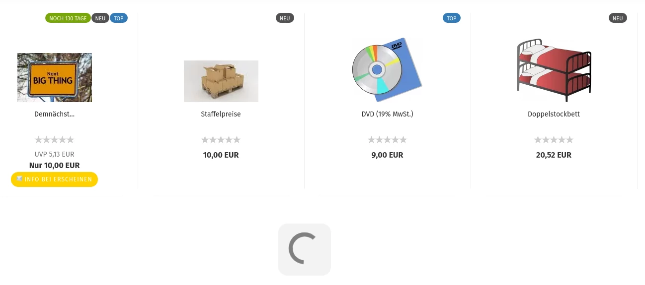 Spinner-Symbol unter Artikeln
