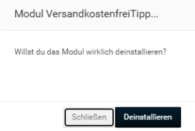 Deinstallation der Versandkostenfrei-Tipps