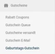 Menüeintrag: Gutscheine > Geburtstags-Gutschein
