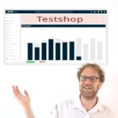 Gambio-Admin mit rotem Banner „Testshop