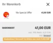 Warenkorb-Vorschau mit Hinweistext
