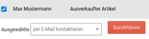 Ausgewählte per E-Mail kontaktieren