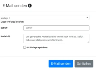 E-Mail senden Formular mit Betreff und Nachricht
