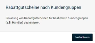 Gutscheine nach Kundengruppen im Modulcenter installieren