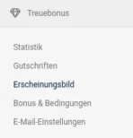 Menü: Treuebonus > Erscheinungsbild