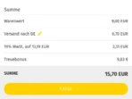 Treuebonus oberhalb der Bestellsumme