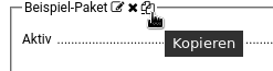 Beispiel-Paket, Mauszeiger auf Kopieren-Icon