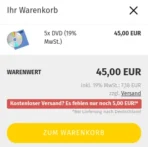 Ihr Warenkorb: Kostenloser Versand? Es fehlen nur noch 5,00 EUR!* *Bei Lieferung nach Deutschland