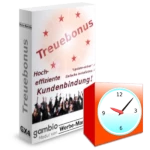 Wecker vor der Gambio Treuebonus Softwarebox