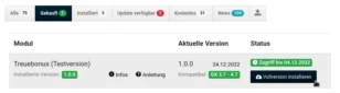 Treuebonus (Testversion): "Vollversion installieren"