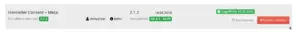 Zeile „Hersteller Content + Meta“ in der Modulverwaltung mit Verwalten-Link sowie den Buttons Zurücksetzen und Modul entfernen