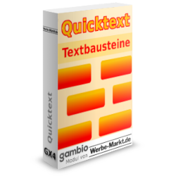 Quicktext Textbausteine Gambio Modul von Werbe-Markt.de