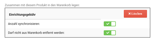 Zusammen mit diesem Produkt in den Warenkorb legen: Einrichtungsgebühr