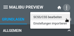 SCSS/CSS bearbeiten