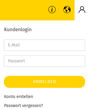 Kundenlogin-Formular mit E-Mail und Passwort