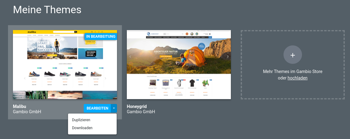 Meine Themes: Malibu & Honeygrid