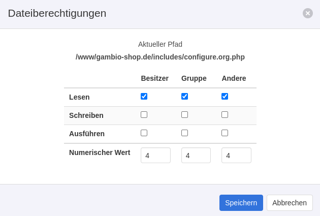 Dateiberechtigungen 444