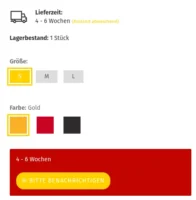 Lieferzeit 4 - 6 Wochen Bitte benachrichtigen 