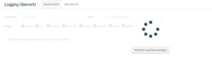 Loading-Spinner in der Logging-Übesicht