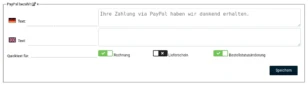 PayPal bezahlt Quicktext für: Rechnung & Bestellstatusänderung