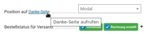 Danke-Seite aufrufen