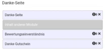 Danke-Seite Inhalt anderer Module Bewertungseinverständnis Danke-Gutschein