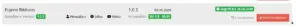 Zeile „Eigene Ribbons“ in der Modulverwaltung mit Verwalten-Link sowie den Buttons Zurücksetzen und Modul entfernen