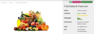 Früchtekorb Premium mit Ribbons Bio, Geschenkidee, umweltfreundlich