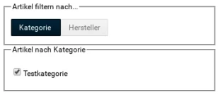 Artikel filtern nach... Kategorie: Artikel nach Kategorie: Testkategorie ausgewählt